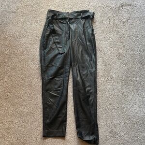 Aritzia Black Leather Dress Pants